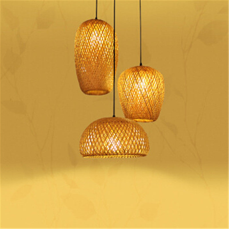 Bamboo Triple Pendant Light