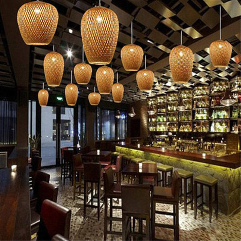 Bamboo Triple Pendant Light