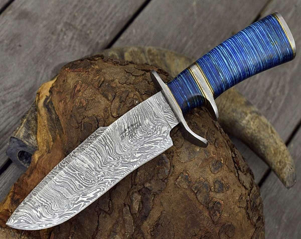 Envoy Damascus Bowie Knife with Micarta Handle - Gifts for You 'n Me