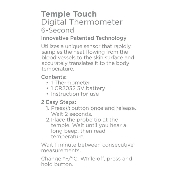 Equate Temple Touch 6-Second Digital Thermometer