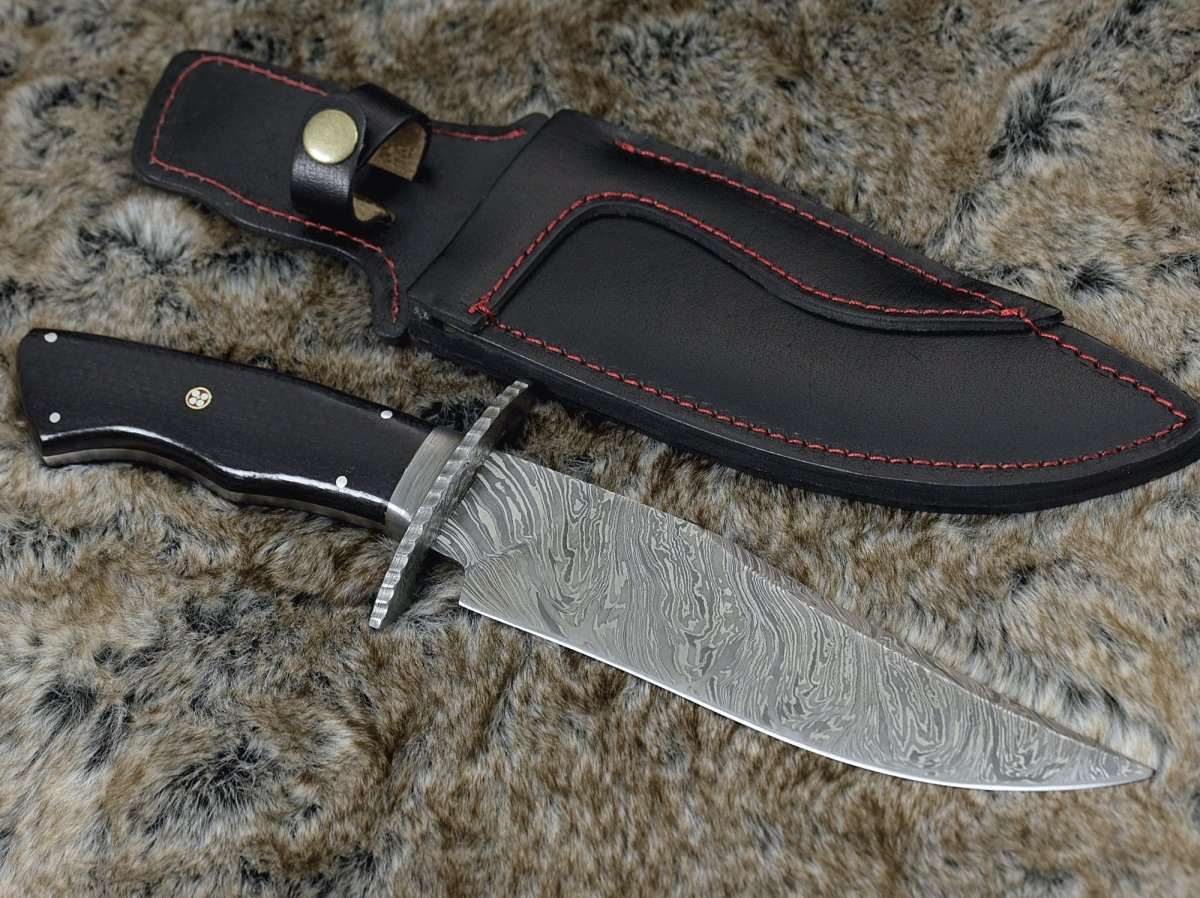 Equinox Damascus Steel Bowie Knife with Micarta Handle