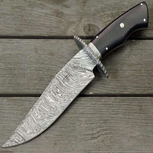Equinox Damascus Steel Bowie Knife with Micarta Handle - Gifts for You 'n Me
