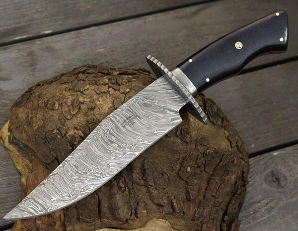 Equinox Damascus Steel Bowie Knife with Micarta Handle - Gifts for You 'n Me