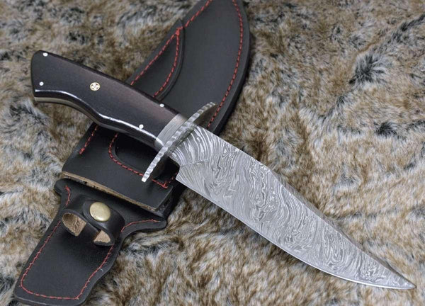 Equinox Damascus Steel Bowie Knife with Micarta Handle - Gifts for You 'n Me