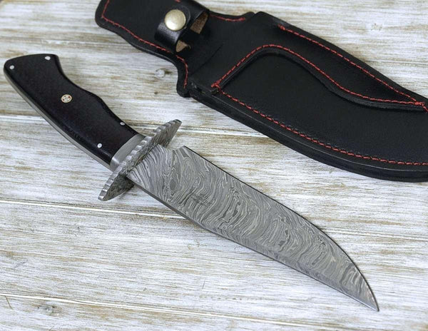 Equinox Damascus Steel Bowie Knife with Micarta Handle - Gifts for You 'n Me