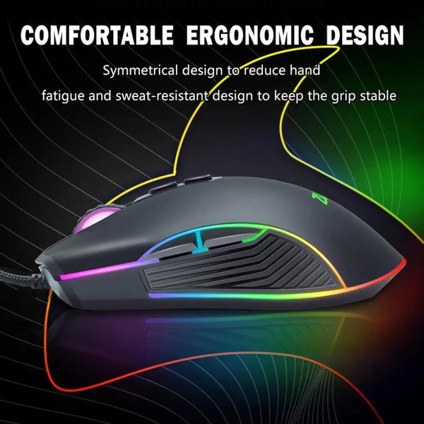 Ergonomic Design Wired RGB Professional Gaming Mouse Optical Gamer Mice Adjustable DPI Mouse With Backlight For Computer