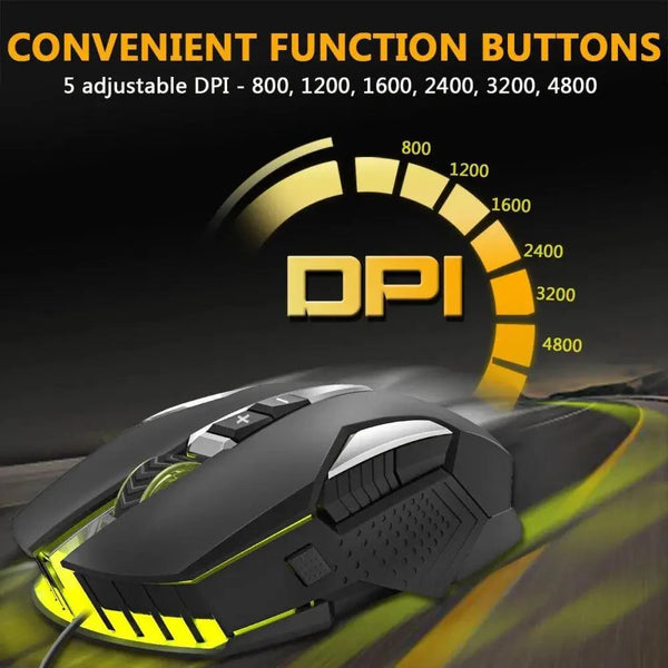 Ergonomic Design Wired RGB Professional Gaming Mouse Optical Gamer Mice Adjustable DPI Mouse With Backlight For Computer
