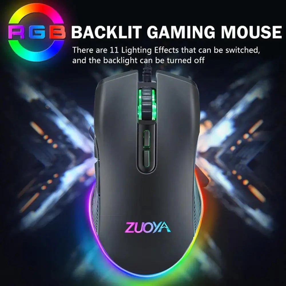 Ergonomic Design Wired RGB Professional Gaming Mouse Optical Gamer Mice Adjustable DPI Mouse With Backlight For Computer