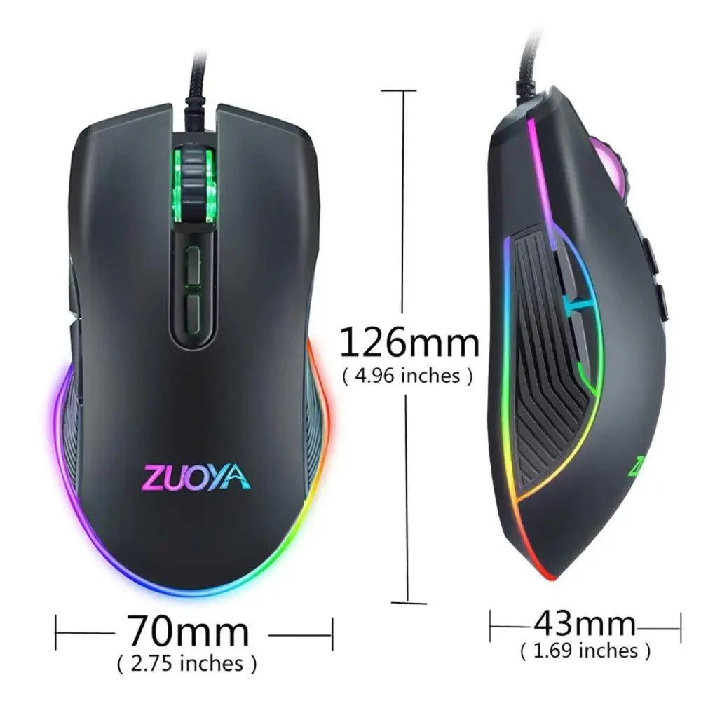 Ergonomic Design Wired RGB Professional Gaming Mouse Optical Gamer Mice Adjustable DPI Mouse With Backlight For Computer