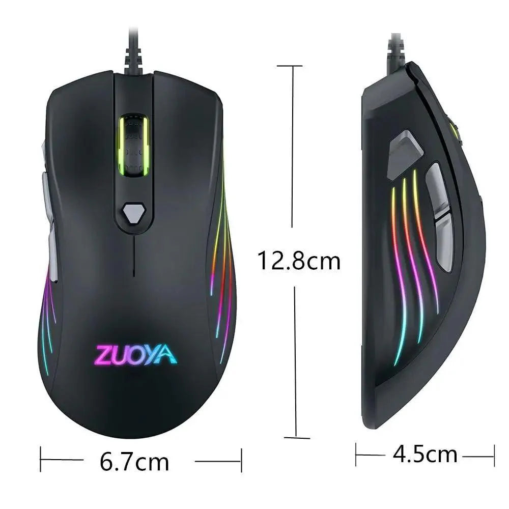 Ergonomic Design Wired RGB Professional Gaming Mouse Optical Gamer Mice Adjustable DPI Mouse With Backlight For Computer