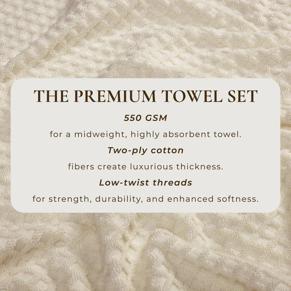 Cotton Diamond Waffle Weave Bath Towel Set - Grayson Collection