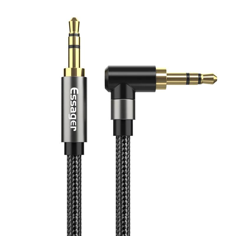 90Degree 3.5mm Right Angle AUX Audio Cable Jack For Headphone Extension Wire