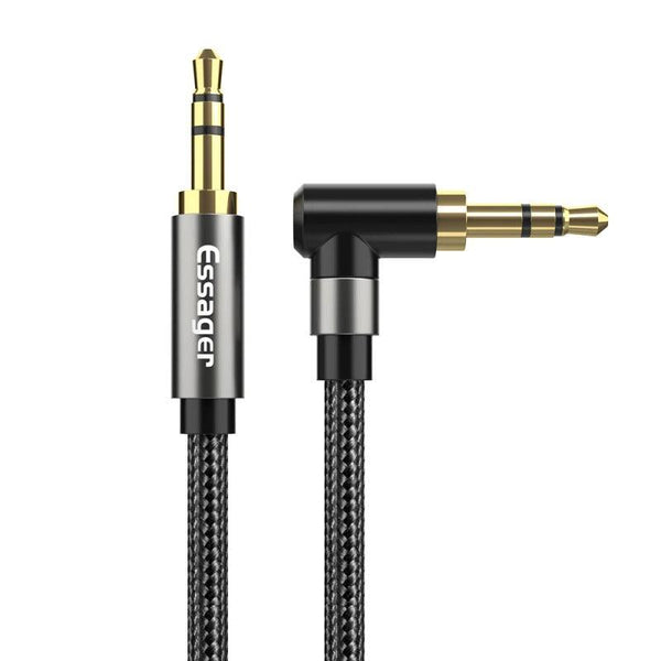 90Degree 3.5mm Right Angle AUX Audio Cable Jack For Headphone Extension Wire