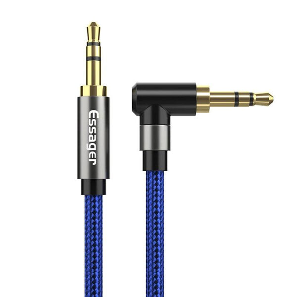 90Degree 3.5mm Right Angle AUX Audio Cable Jack For Headphone Extension Wire