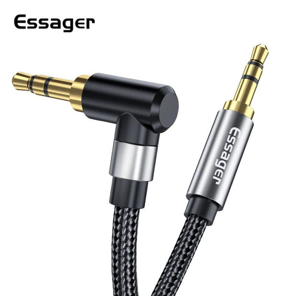 90Degree 3.5mm Right Angle AUX Audio Cable Jack For Headphone Extension Wire