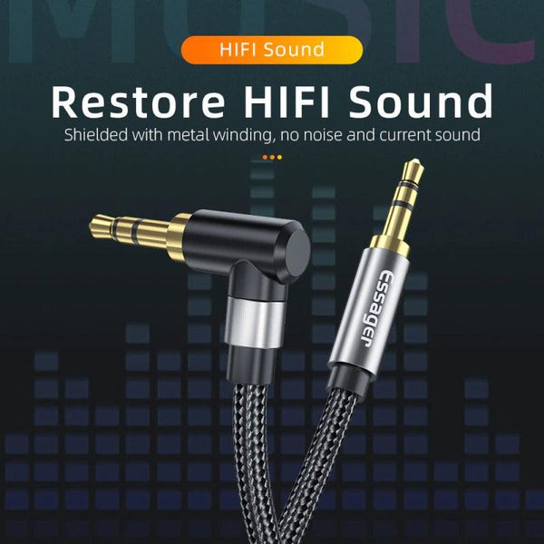 90Degree 3.5mm Right Angle AUX Audio Cable Jack For Headphone Extension Wire