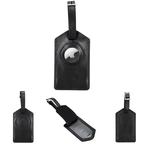 Estes Genuine Leather Luggage Tag with AirTag Slot