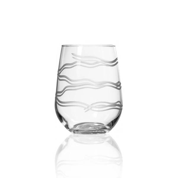 Etched Stemless Wine Glass – 17oz