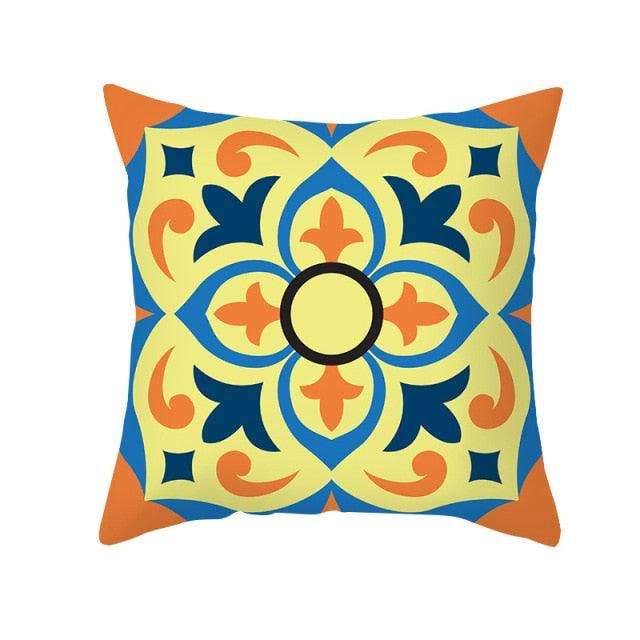 Ethnic Floral Patterns Sofa Cushion Cases Nordic Geometric Simple Blue Modern Decorative Throw Pillow Case Cushion Case For Room Bedroom Pillows Case Bohemian Decor Home Pillows 45x45CM