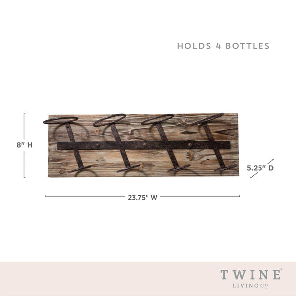 Metal and Wood Wine Rack