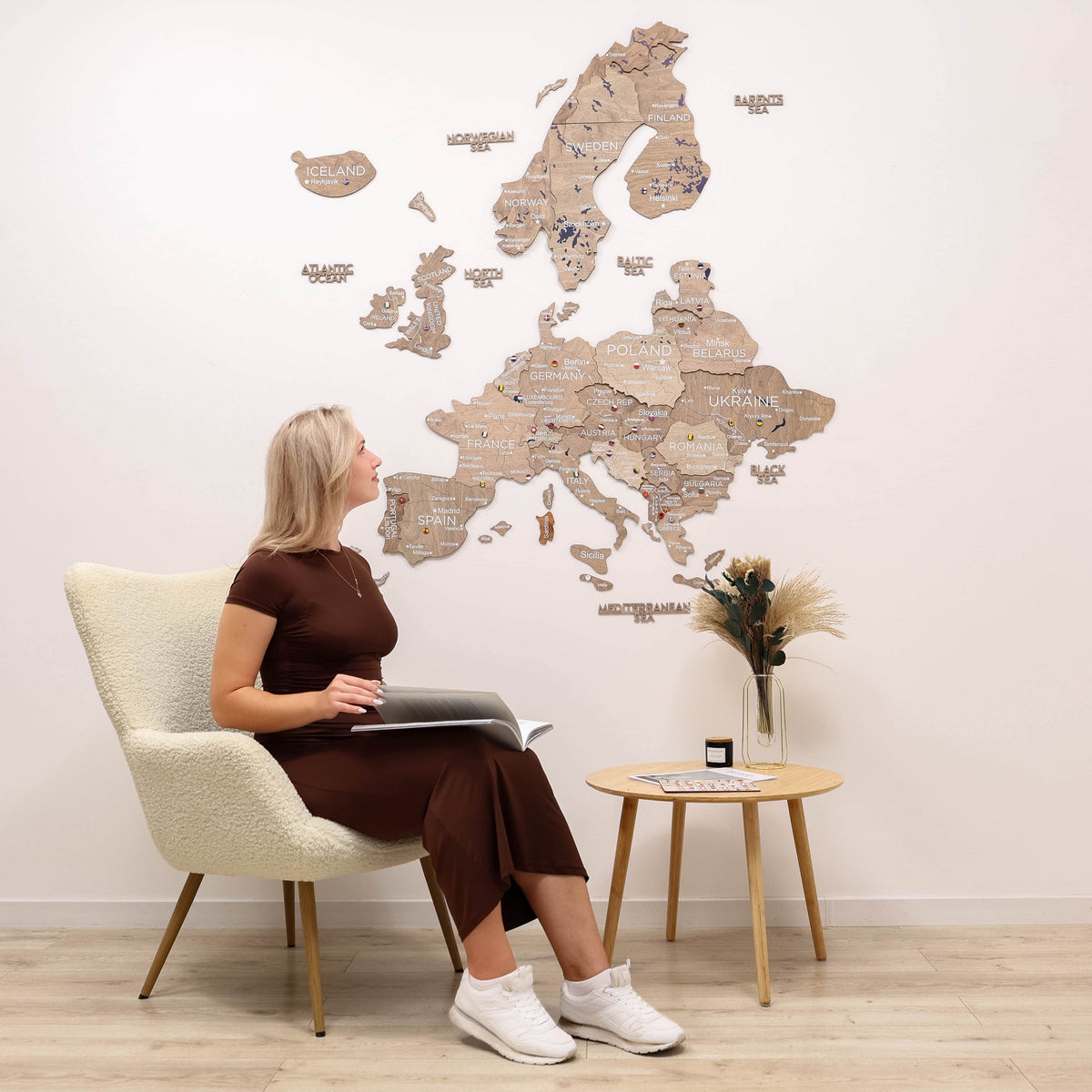 3D Europe Wooden Map Terra