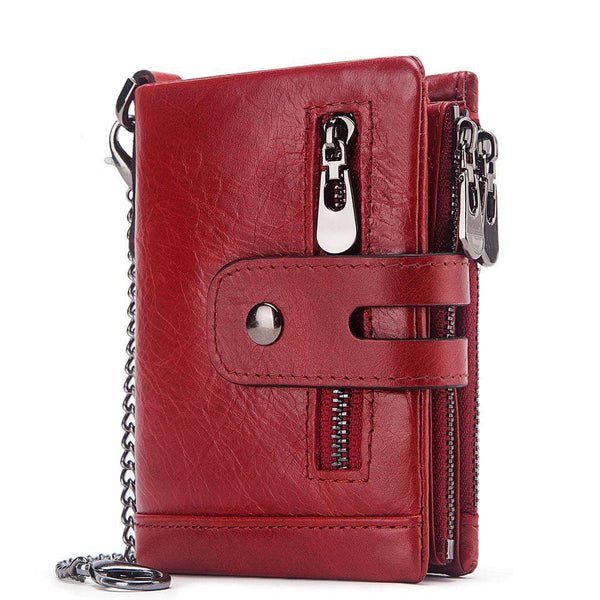 European and American first-layer kraft card bag men's short genuine leather wallet Father's Day gift