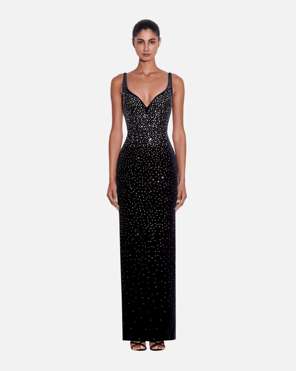 European and American sexy fashion socialite temperament hot diamond suspender backless long dress women's dress