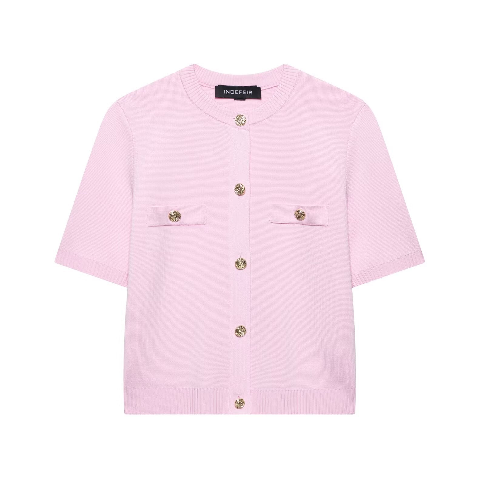 European and American style women's clothing new fashion short sleeved knitted top half skirt set