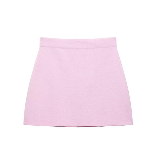 European and American style women's clothing new fashion short sleeved knitted top half skirt set