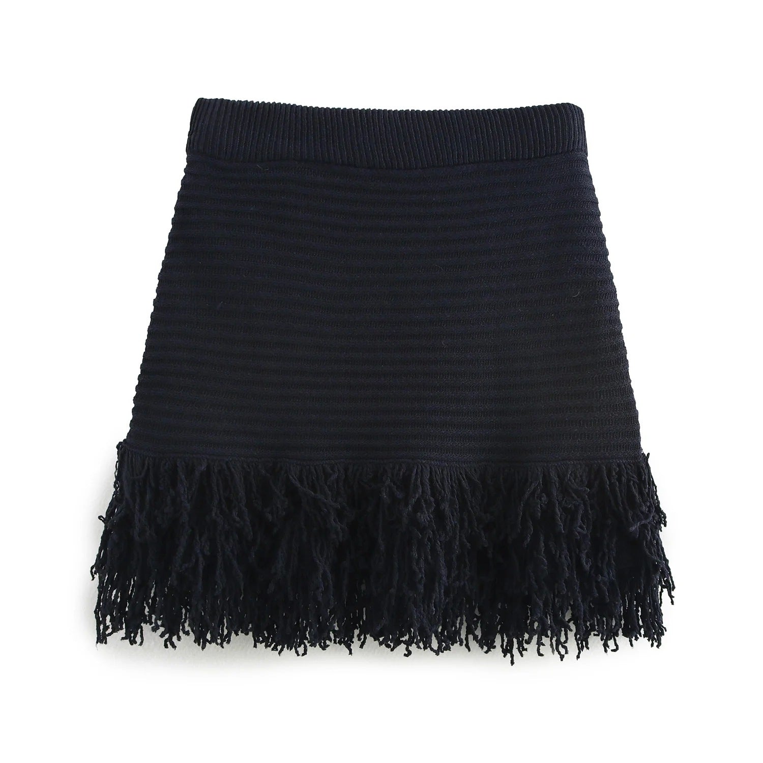 European and American women's fashion versatile tassel knit sweater+skirt set