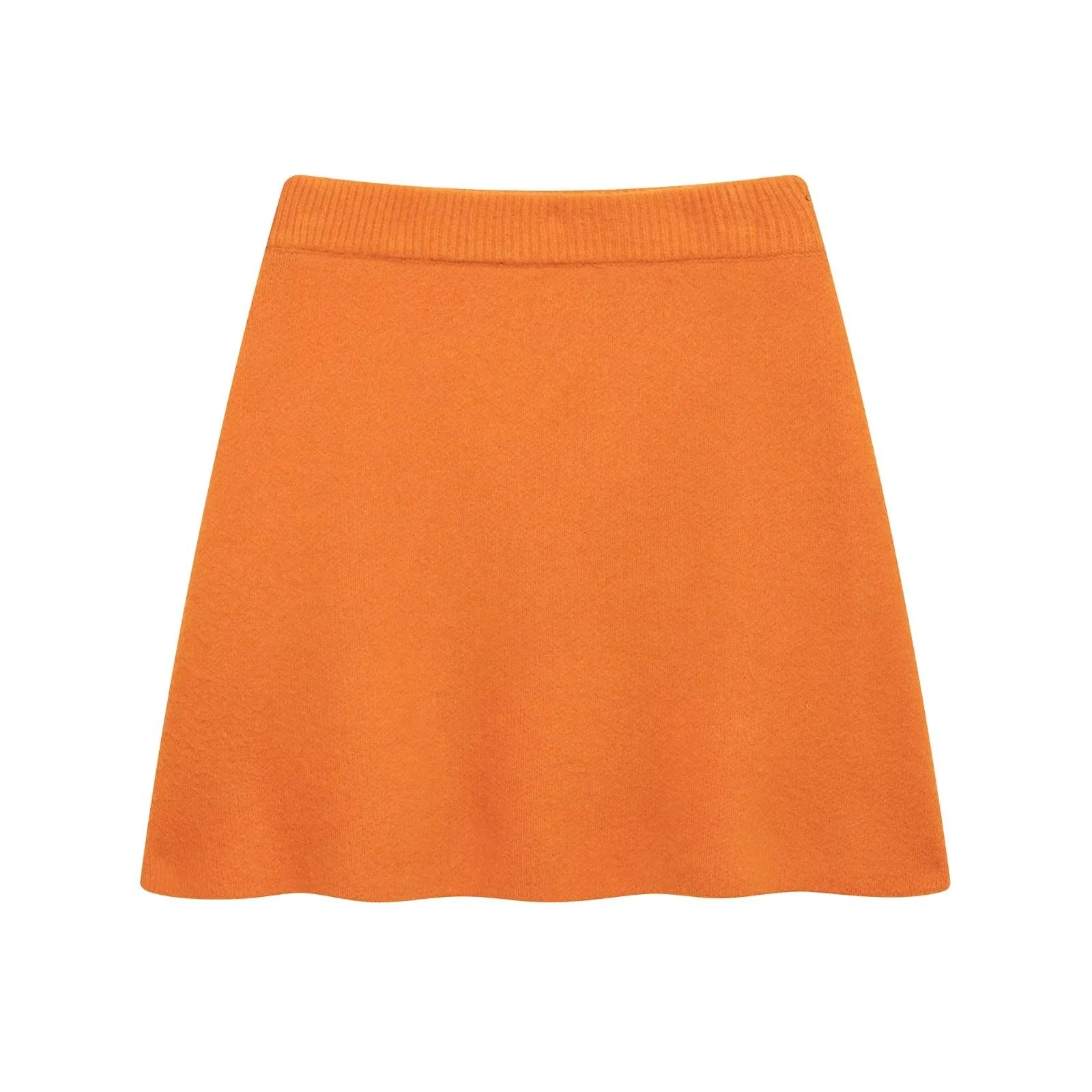 European and American women's long sleeved round neck knitted sweater mini skirt set