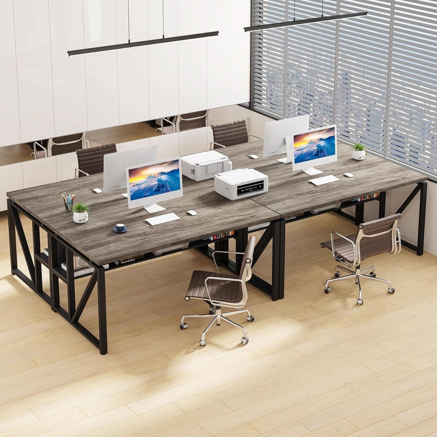 Executive Office Computer Desk and Mobile File Cabinet