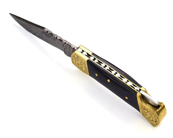 Expedition Damascus Pocket Knife with Pakka Wood Handle - Gifts for You 'n Me