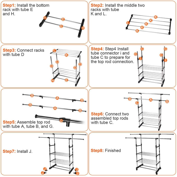 Extendable Garment Hanging Rack