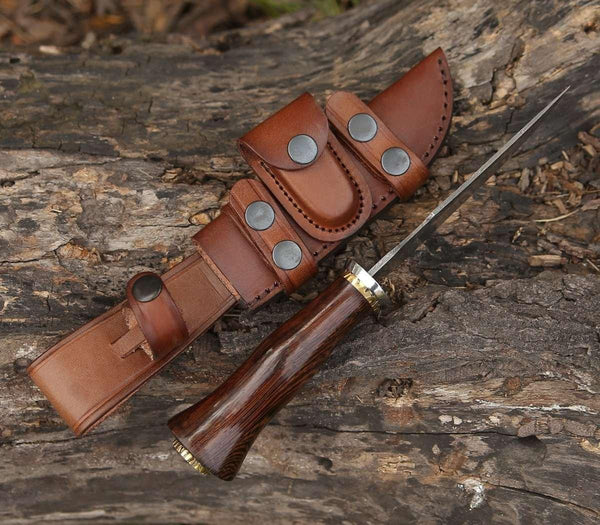 Exterminator Deer Hunting Knife with Exotic Wenge Wood Handle - Gifts for You 'n Me