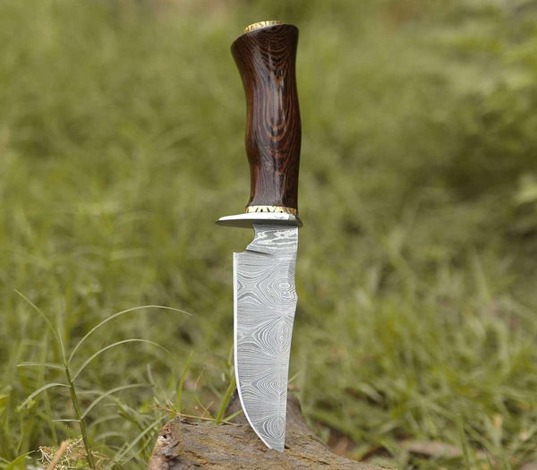 Exterminator Deer Hunting Knife with Exotic Wenge Wood Handle - Gifts for You 'n Me
