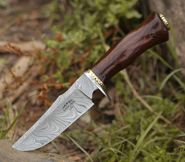 Exterminator Deer Hunting Knife with Exotic Wenge Wood Handle - Gifts for You 'n Me