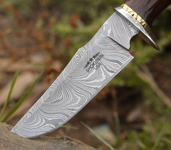 Exterminator Deer Hunting Knife with Exotic Wenge Wood Handle - Gifts for You 'n Me