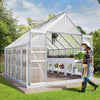 [10X12FT] Extra-Large Heavy-Duty Polycarbonate Aluminum Greenhouse With Sliding Doors And Vents (SAK74183)