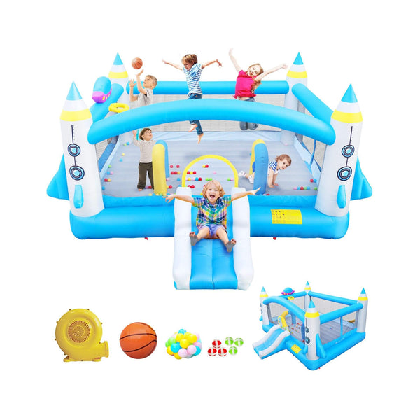Extra Large Multifunctional Jump 'N Slide Inflatable Bouncer With Blower (SAK81243)