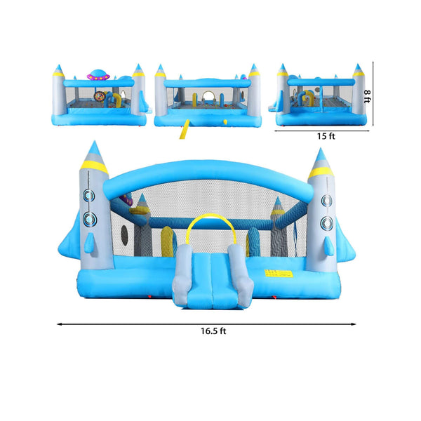 Extra Large Multifunctional Jump 'N Slide Inflatable Bouncer With Blower (SAK81243)