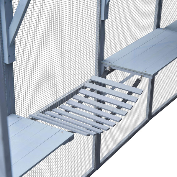 Extra Large Outdoor Cat Kitten Playpen House With Platforms, And Waterproof Cover (SAK55092)