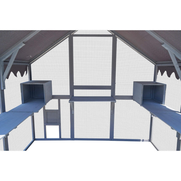 Extra Large Outdoor Cat Kitten Playpen House With Platforms, And Waterproof Cover (SAK55092)