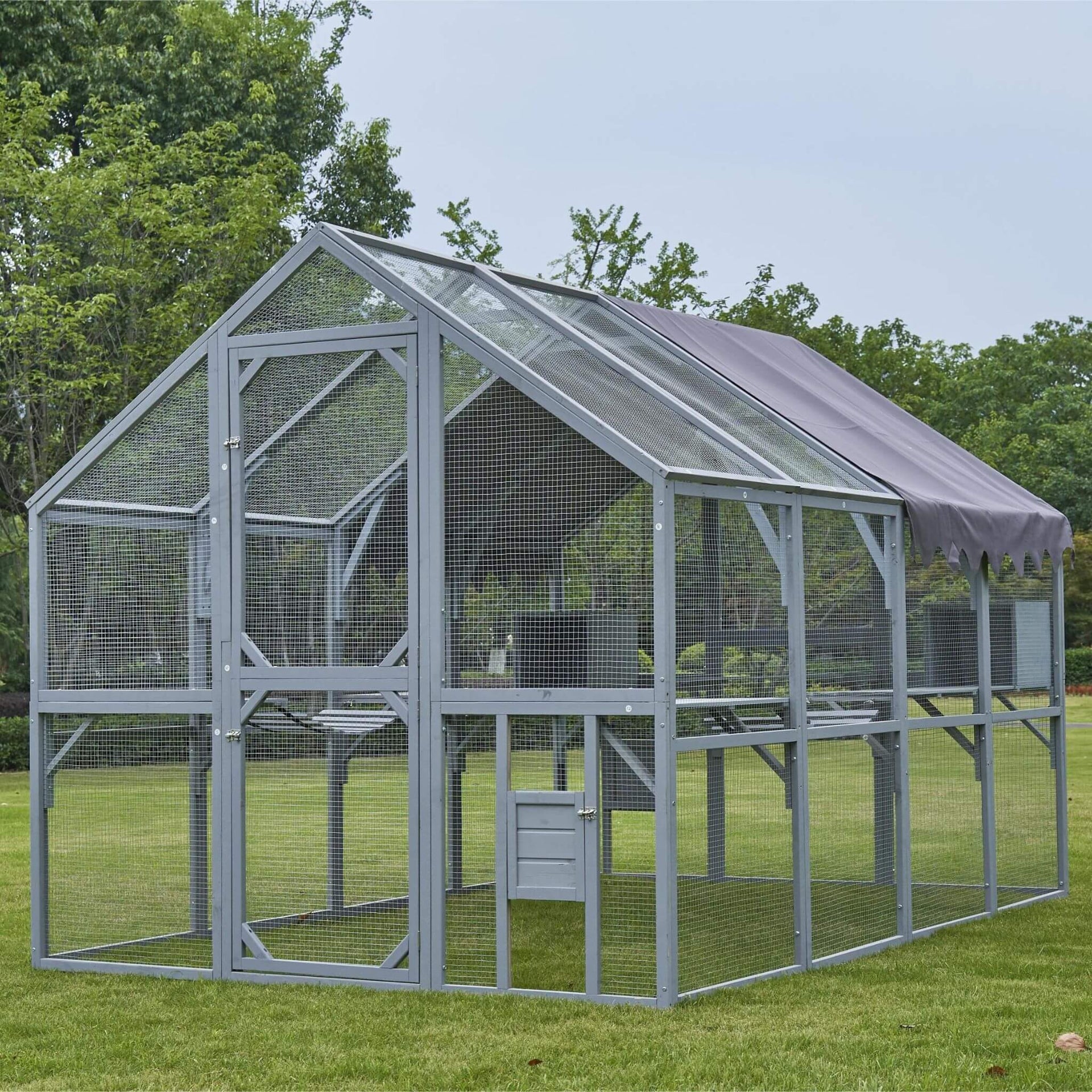 Extra Large Outdoor Cat Kitten Playpen House With Platforms, And Waterproof Cover (SAK55092)