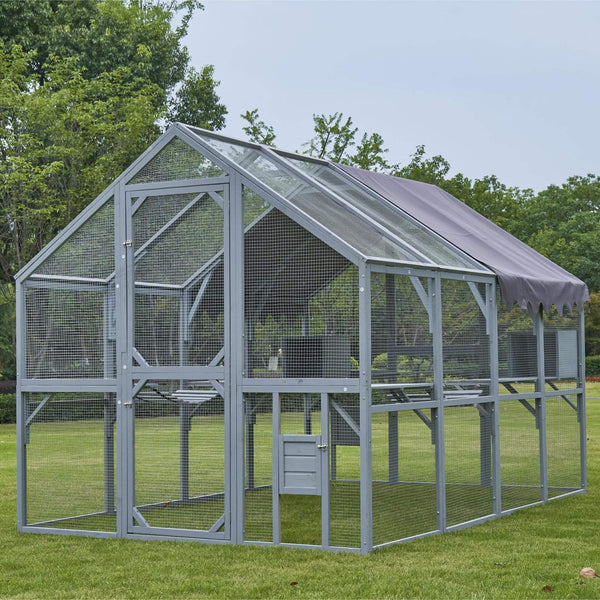 Extra Large Outdoor Cat Kitten Playpen House With Platforms, And Waterproof Cover (SAK55092)