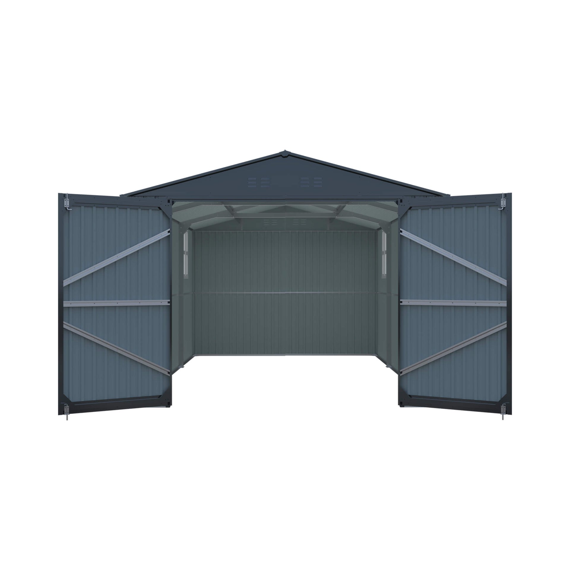 Extra-Large Outdoor Galvanized Steel Outdoor Storage Shed With Skylight Roof (SAK42671)