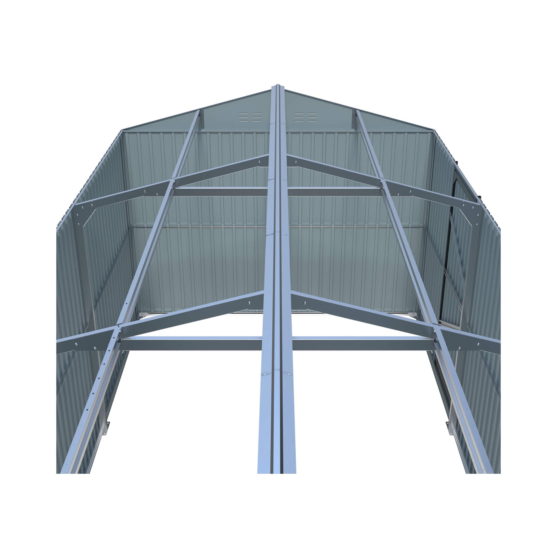 Extra-Large Outdoor Galvanized Steel Outdoor Storage Shed With Skylight Roof (SAK42671)