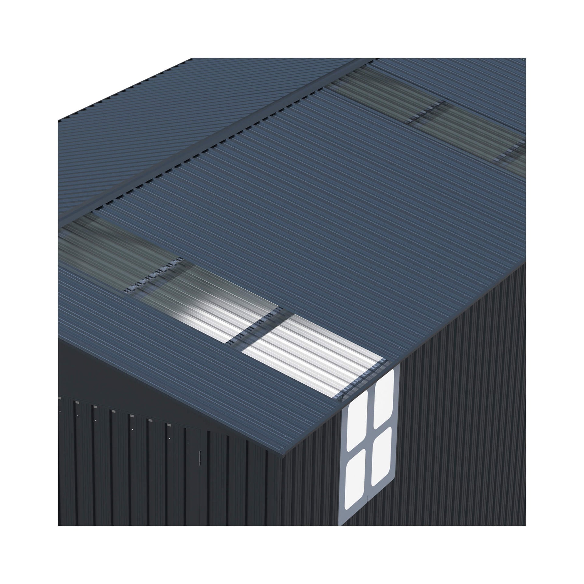 Extra-Large Outdoor Galvanized Steel Outdoor Storage Shed With Skylight Roof (SAK42671)