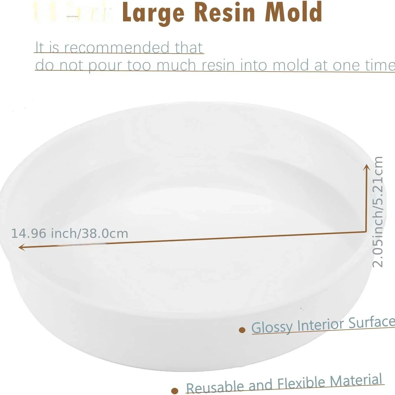 Extra Large Oversize Resin Molds, 14Inch Large Charcuterie Board Resin Silicone Mold, Large Round Mold Resin Table Mold Epoxy Table Mold for River Table, Charcuterie Board, Cutting Board, Art Home Decoration Christmas & Hallo
