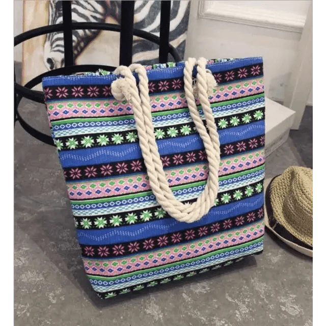 Eye-Catching Fashionable Folding Women Big Size Handbag Ladies Casual Flower Printing Canvas Graffiti Shoulder Bag